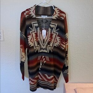 Western Aztec Print Cardicab size large NWT